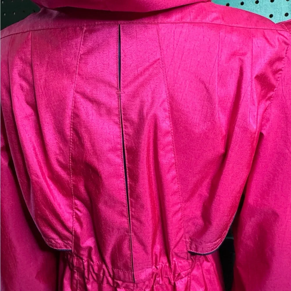 Rothschild Girls Pink Raincoat Size 14 Barbiecore Shiny Trench Coat Glam